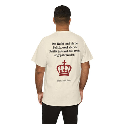 Unisex T-Shirt mit Zitat - Kant - Das Recht muß nie Symbol (Druck hinten) – person-6-back