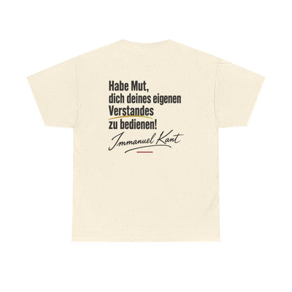 Unisex T-Shirt mit Zitat - Kant - Habe Mut Signatur (Druck hinten) – back