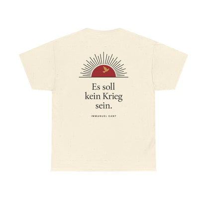 Unisex T-Shirt mit Zitat - Kant - Es soll kein Krieg sein Sonne (Druck hinten) – back