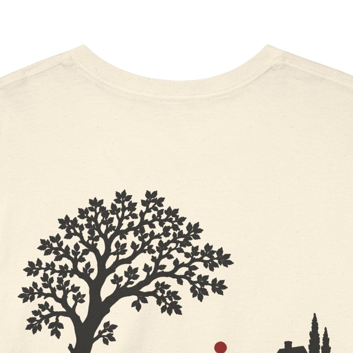 Unisex T-Shirt mit Zitat - Kafka - Ein Buch muss die Axt Scherenschnitt (Druck hinten) – back-collar-closeup