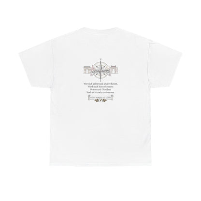 Unisex T-Shirt mit Zitat - Goethe - Orient und Okzident (Druck hinten) – back