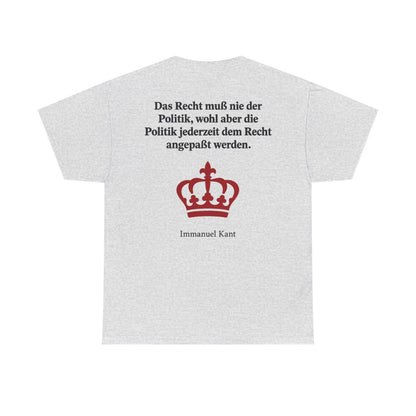 Unisex T-Shirt mit Zitat - Kant - Das Recht muß nie Symbol (Druck hinten) – back