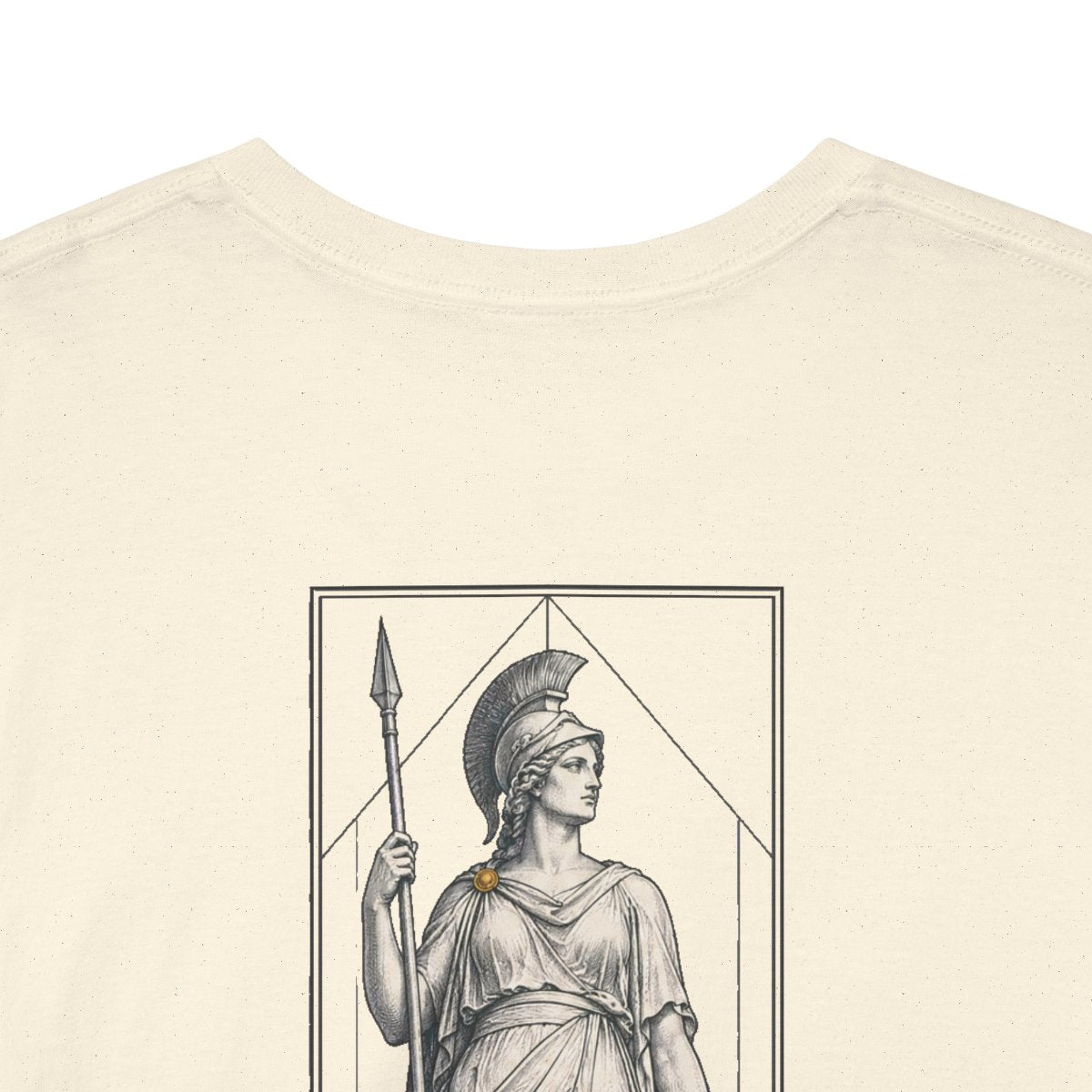 Unisex T-Shirt mit Zitat - Goethe - Im Anfang war die Tat (Druck hinten) – back-collar-closeup