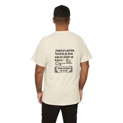 Unisex T-Shirt mit Zitat - Goethe - Schäfer ein Schaf (Druck hinten) – person-6-back