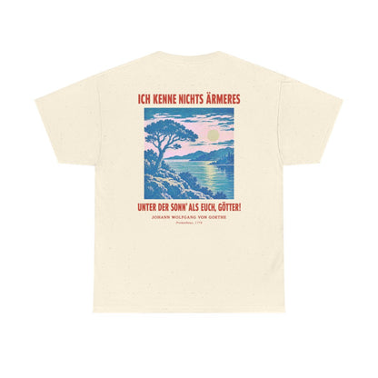 Unisex T-Shirt mit Zitat - Goethe - Ich kenne nichts Ärmeres (Druck hinten) – back