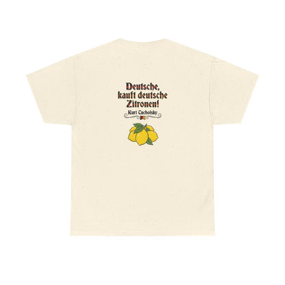 Unisex T-Shirt mit Zitat - Tucholsky - Deutsche Zitronen (Druck hinten) – back