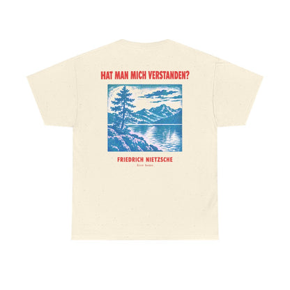 Unisex T-Shirt mit Zitat - Nietzsche - Hat man mich verstanden Plakat (Druck hinten) – back