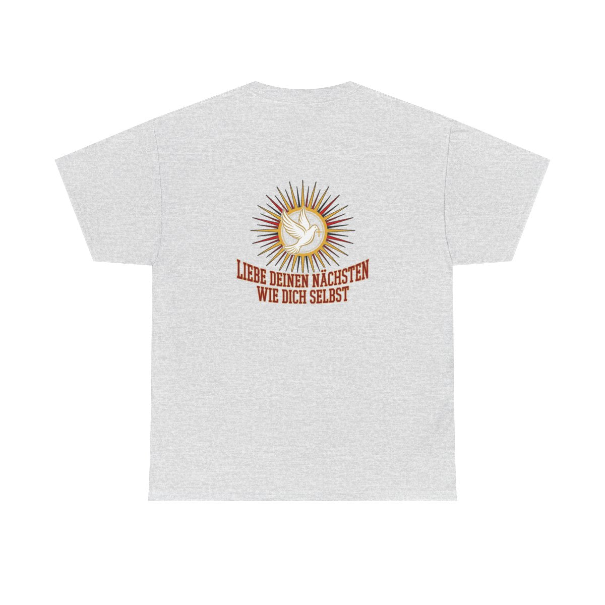 Unisex T-Shirt mit Zitat - Bibel - Liebe deinen Nächsten (Druck hinten) – back