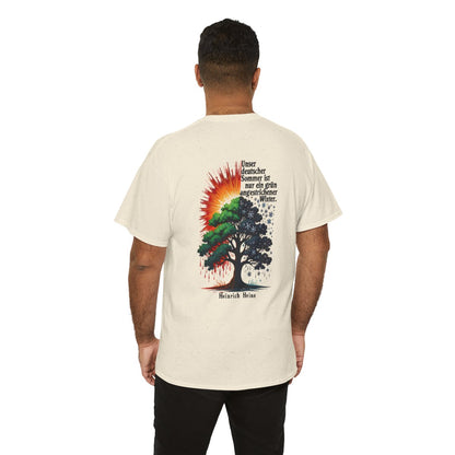 Unisex T-Shirt mit Zitat - Heine - Deutscher Sommer (Druck hinten) – person-6-back