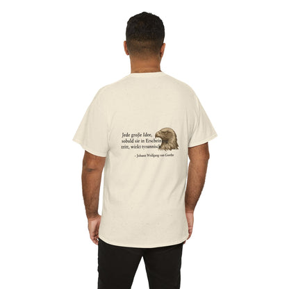 Unisex T-Shirt mit Zitat - Goethe - Große Idee (Druck hinten) – person-6-back
