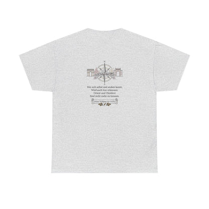 Unisex T-Shirt mit Zitat - Goethe - Orient und Okzident (Druck hinten) – back