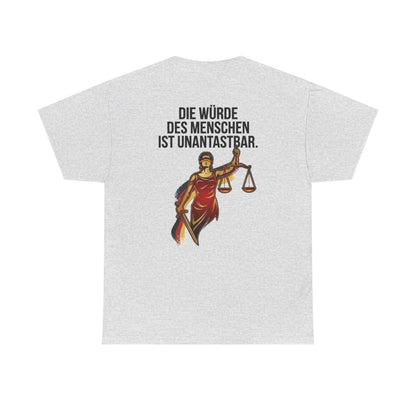 Unisex T-Shirt mit Zitat - Grundgesetz - Die Würde des Menschen (Druck hinten) – back