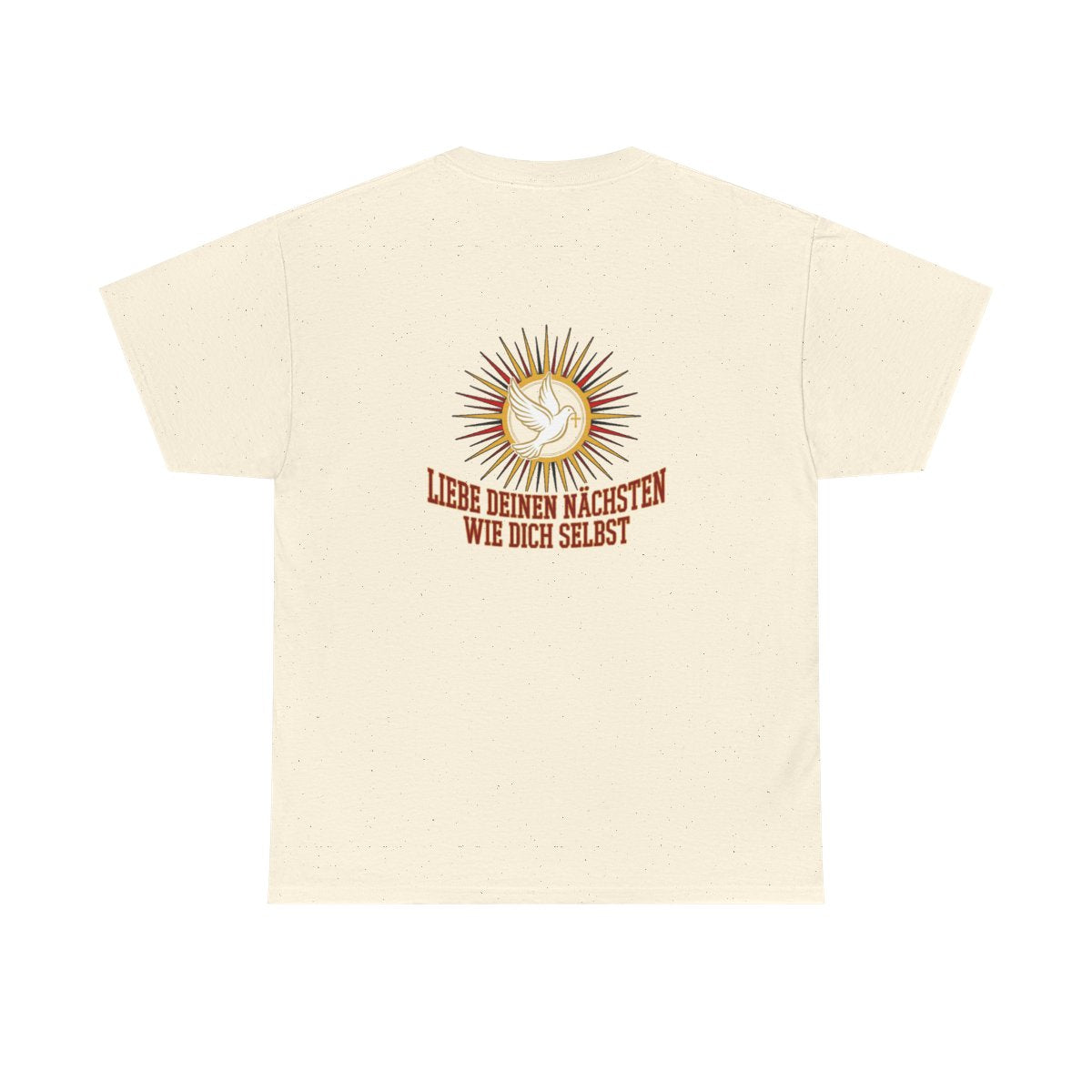 Unisex T-Shirt mit Zitat - Bibel - Liebe deinen Nächsten (Druck hinten) – back