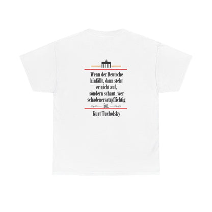 Unisex T-Shirt mit Zitat - Tucholsky - Schadenersatzpflichtig (Druck hinten) – back