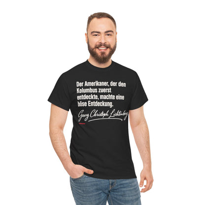 Unisex T-Shirt mit Zitat - Lichtenberg - Der Amerikaner Signatur – person-3