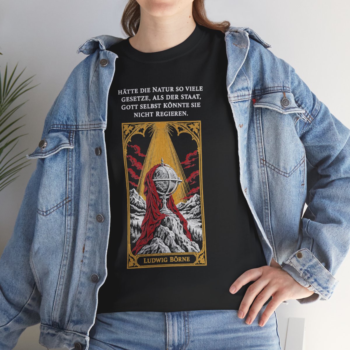 Unisex T-Shirt mit Zitat - Börne - Hätte die Natur so viele – lifestyle