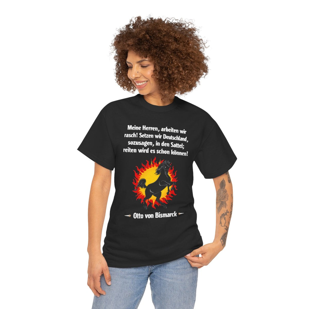 Unisex T-Shirt mit Zitat - Bismarck - Deutschland in den Sattel – person-1
