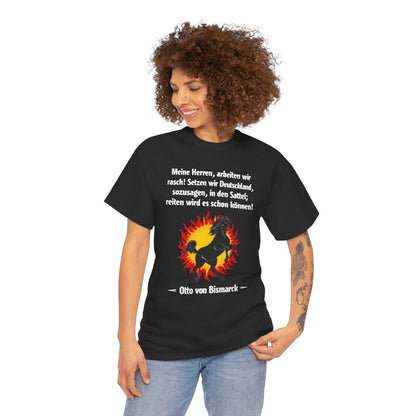 Unisex T-Shirt mit Zitat - Bismarck - Deutschland in den Sattel – person-1