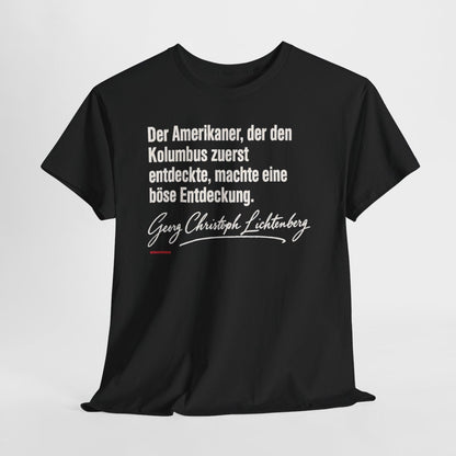 Unisex T-Shirt mit Zitat - Lichtenberg - Der Amerikaner Signatur – hanging-1