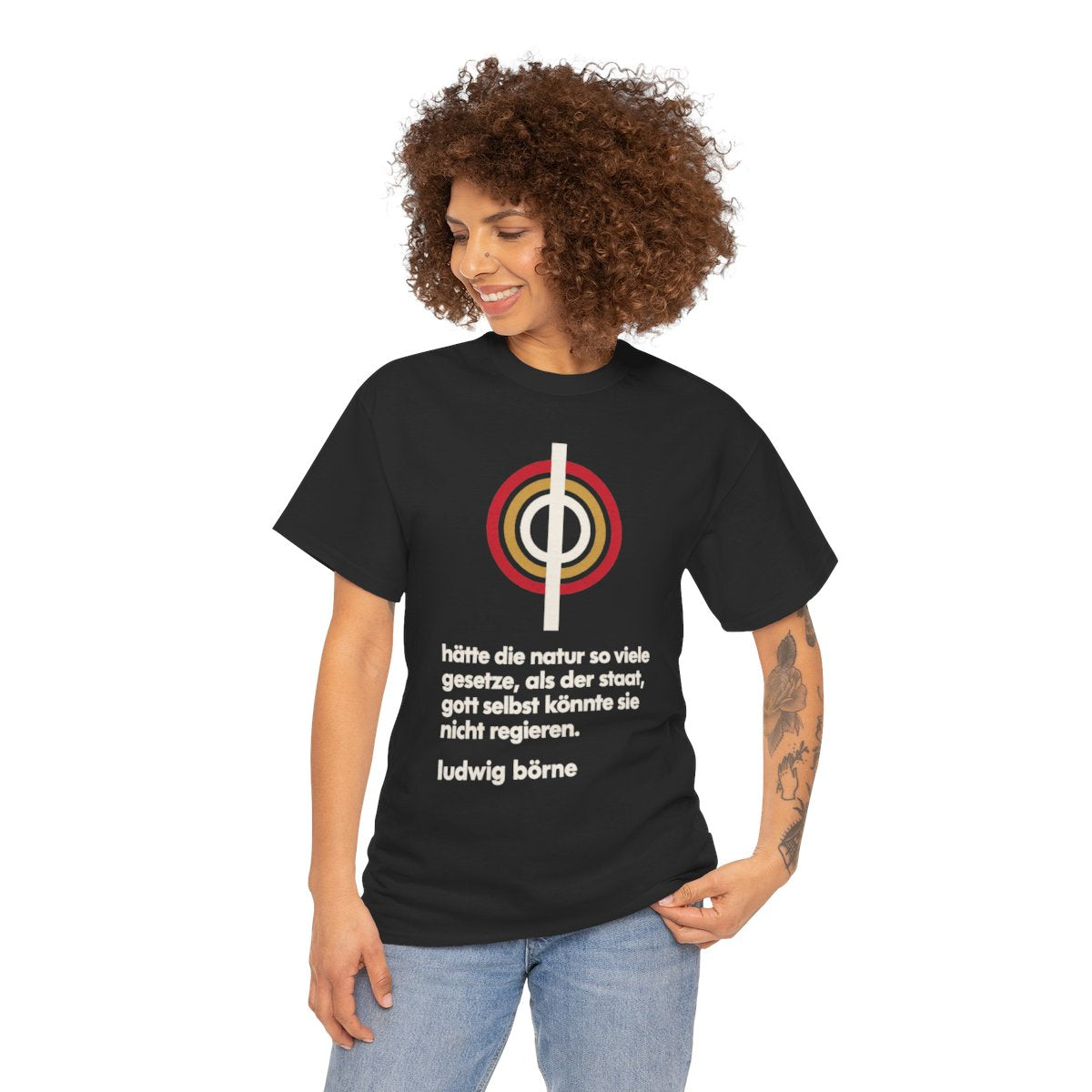 Unisex T-Shirt mit Zitat - Börne - Hätte die Natur so viele Bauhaus – person-1