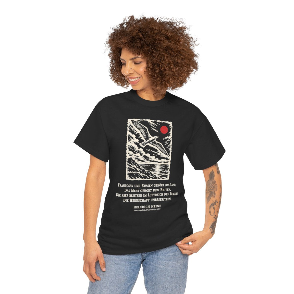 Unisex T-Shirt mit Zitat - Heine - Franzosen und Russen gehört das Land – person-1