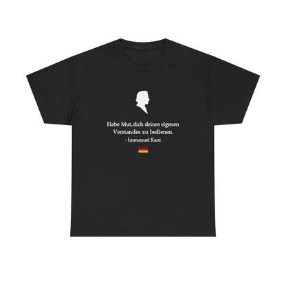 Unisex T-Shirt mit Zitat - Kant - Habe Mut Silhouette – front