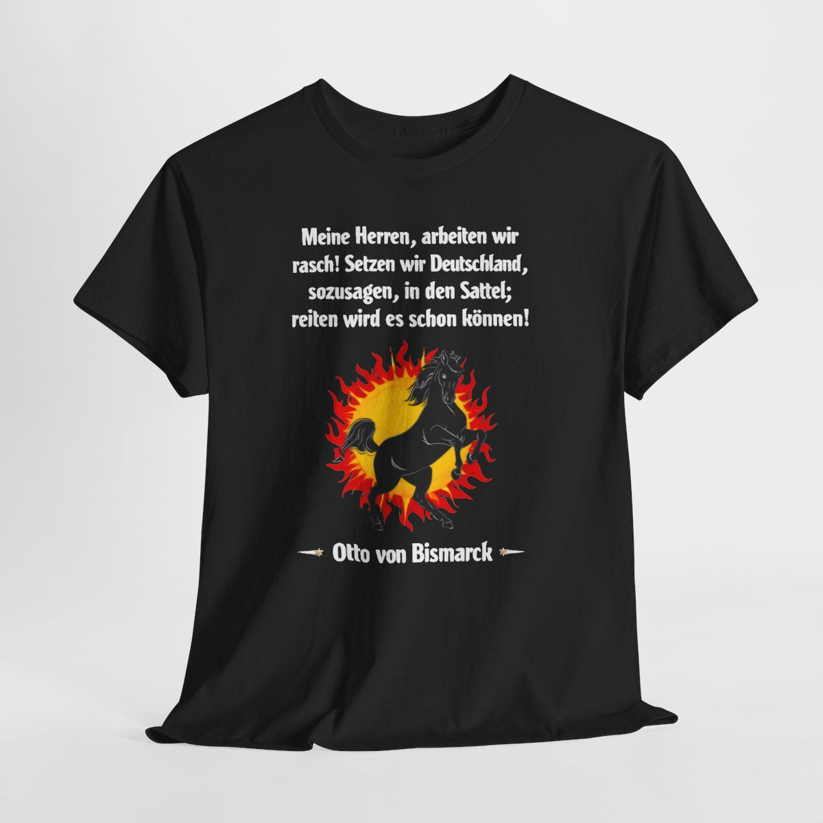 Unisex T-Shirt mit Zitat - Bismarck - Deutschland in den Sattel – hanging-1