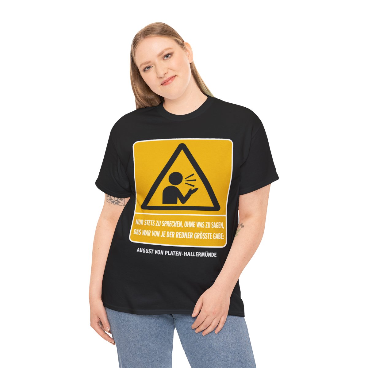 Unisex T-Shirt mit Zitat - Platen-Hallermünde - Nur stets zu sprechen – person-2