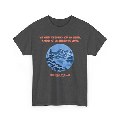 Unisex T-Shirt mit Zitat - Schiller - Wir wollen sein ein einzig – front-2