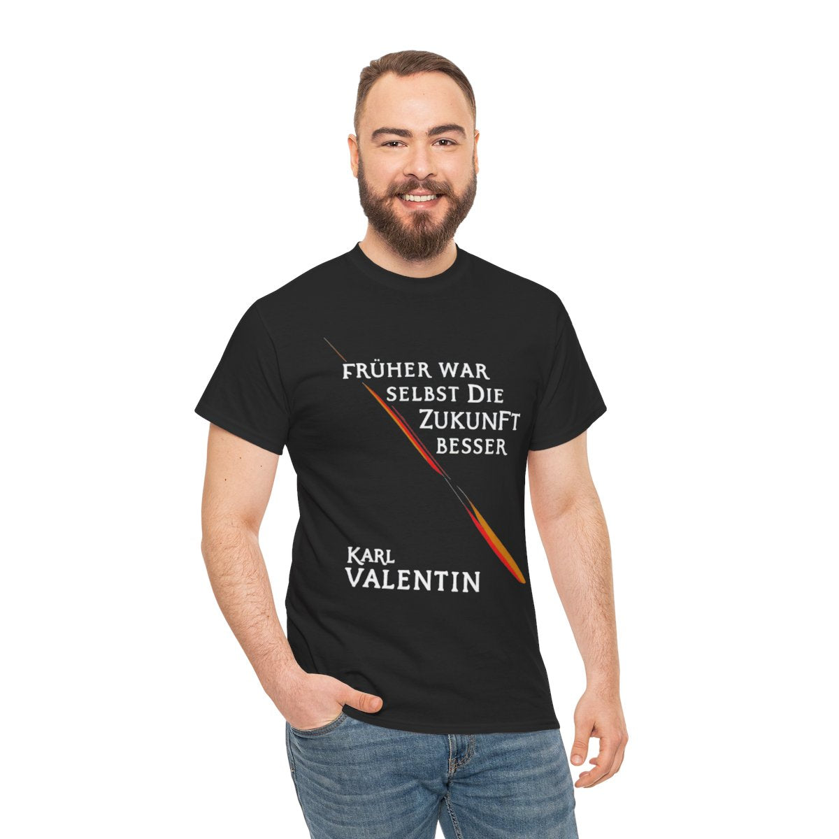 Unisex T-Shirt mit Zitat - Valentin - Früher war selbst die Zukunft besser – person-3