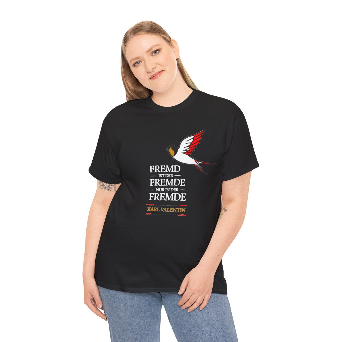 Unisex T-Shirt mit Zitat - Valentin - Fremd ist der Fremde – person-2