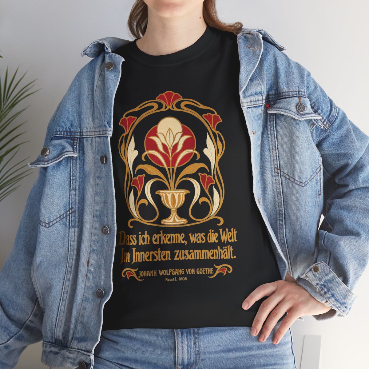 Unisex T-Shirt mit Zitat - Goethe - Dass ich erkenne, was die Welt – lifestyle