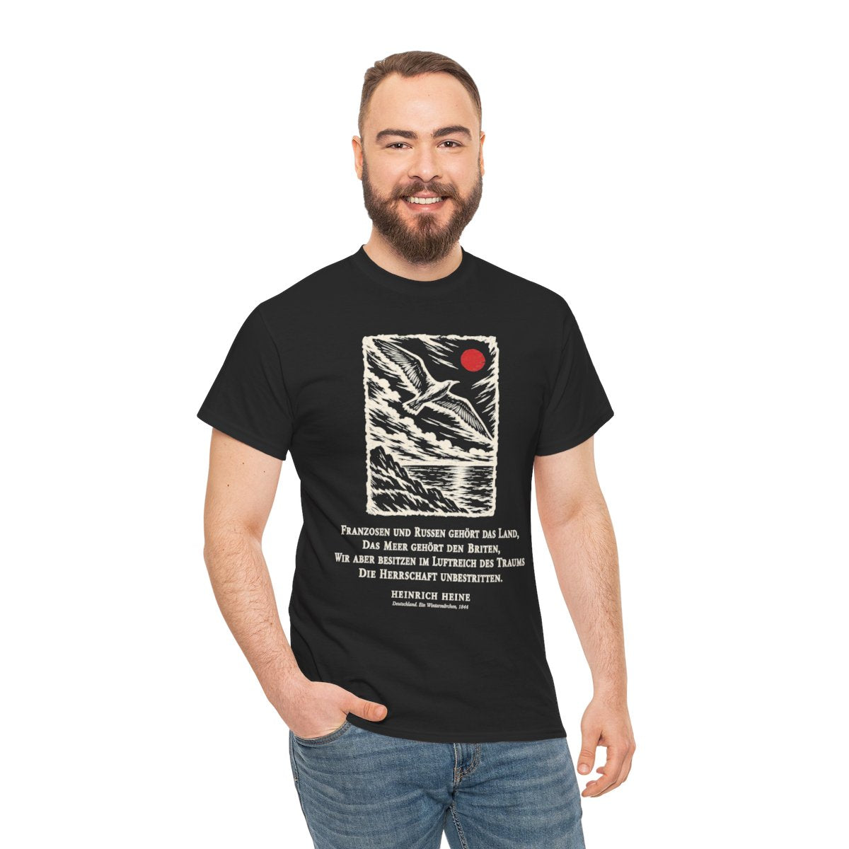 Unisex T-Shirt mit Zitat - Heine - Franzosen und Russen gehört das Land – person-3