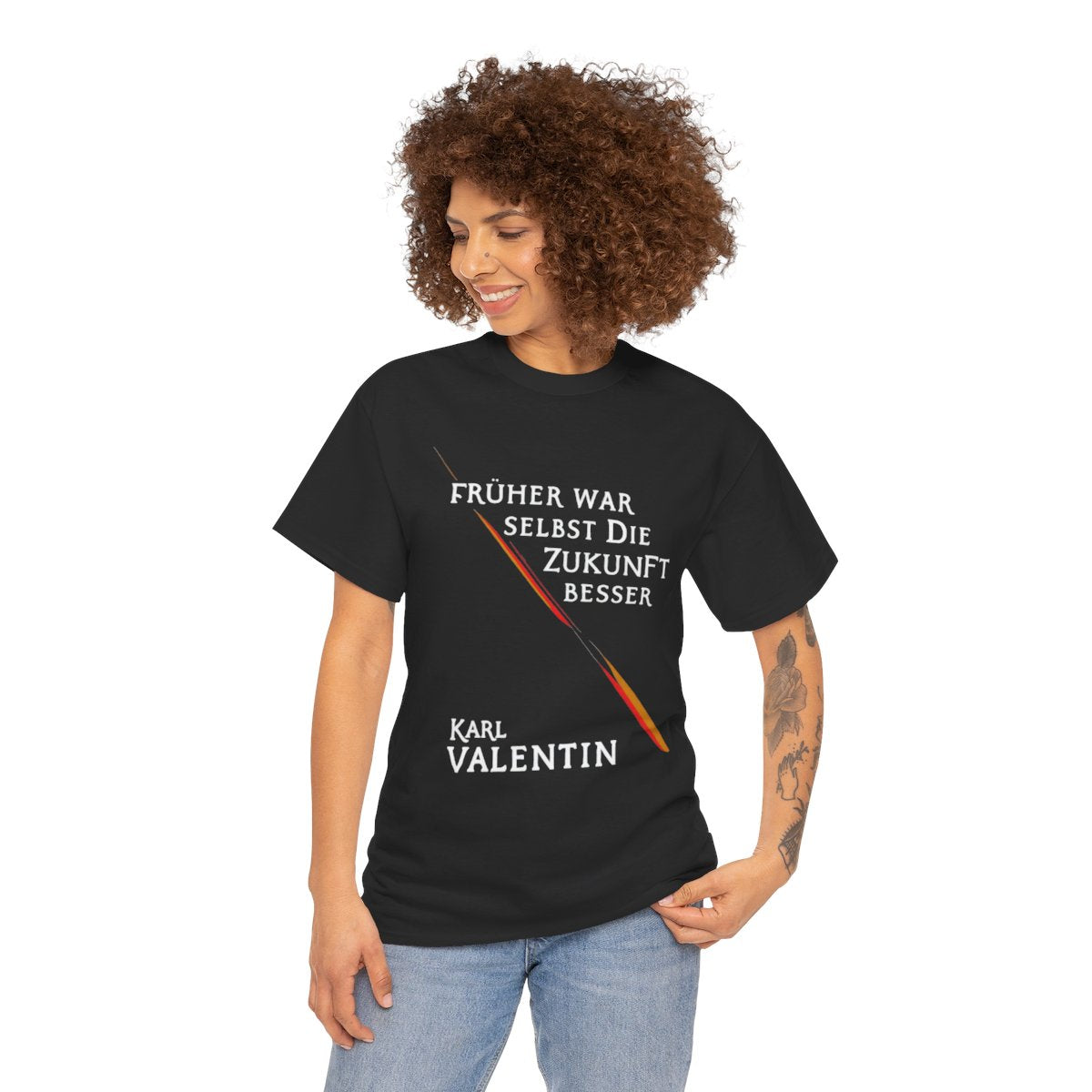 Unisex T-Shirt mit Zitat - Valentin - Früher war selbst die Zukunft besser – person-1
