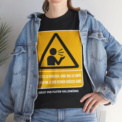 Unisex T-Shirt mit Zitat - Platen-Hallermünde - Nur stets zu sprechen – lifestyle