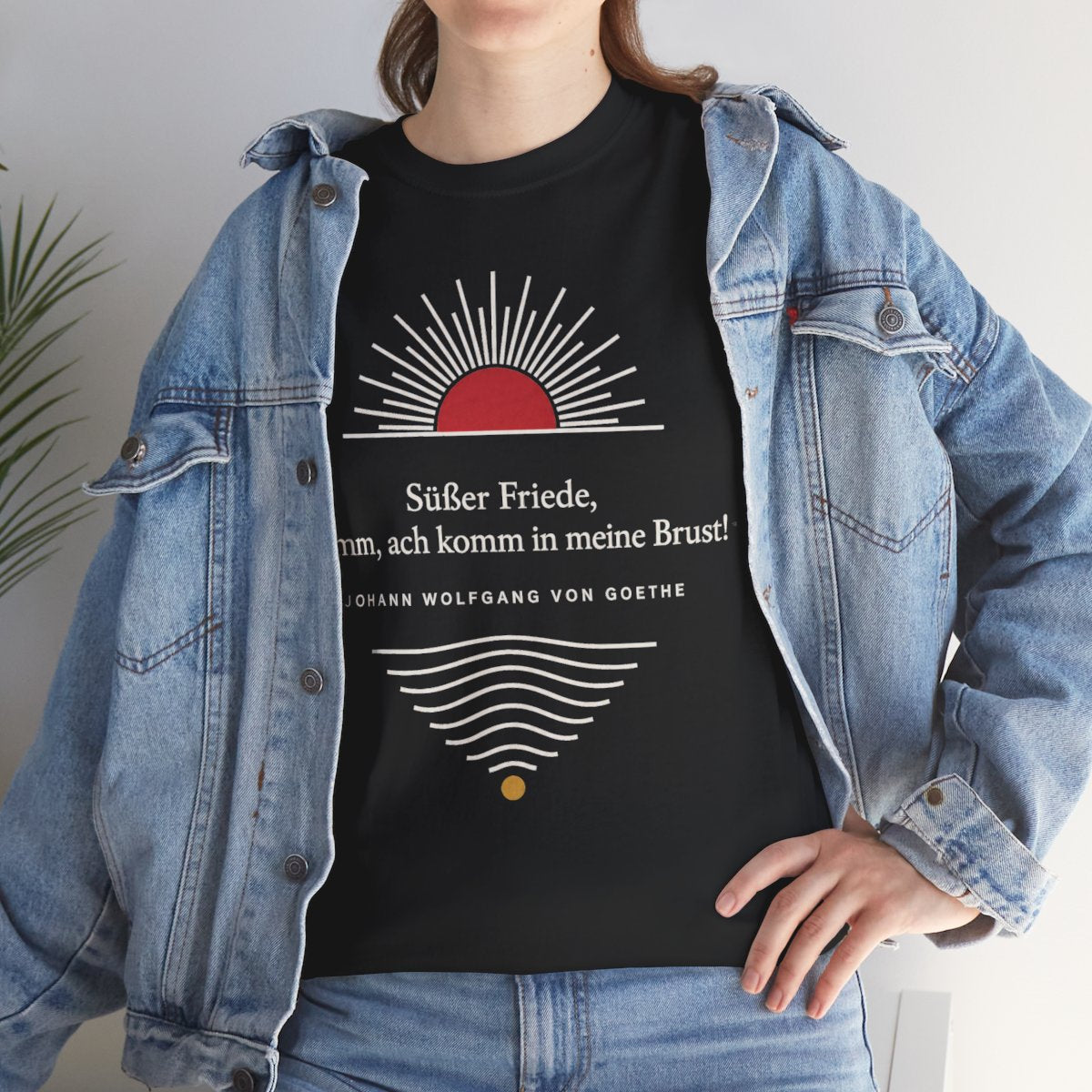 Unisex T-Shirt mit Zitat - Goethe - Süßer Friede Linien – lifestyle