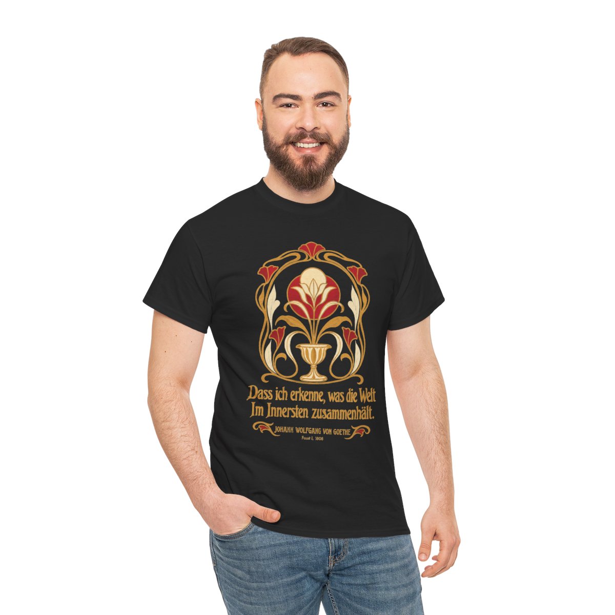 Unisex T-Shirt mit Zitat - Goethe - Dass ich erkenne, was die Welt – person-3