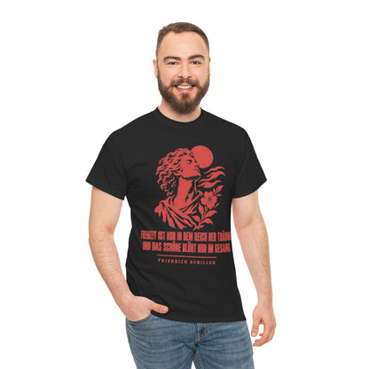 Unisex T-Shirt mit Zitat - Schiller - Freiheit ist – person-3