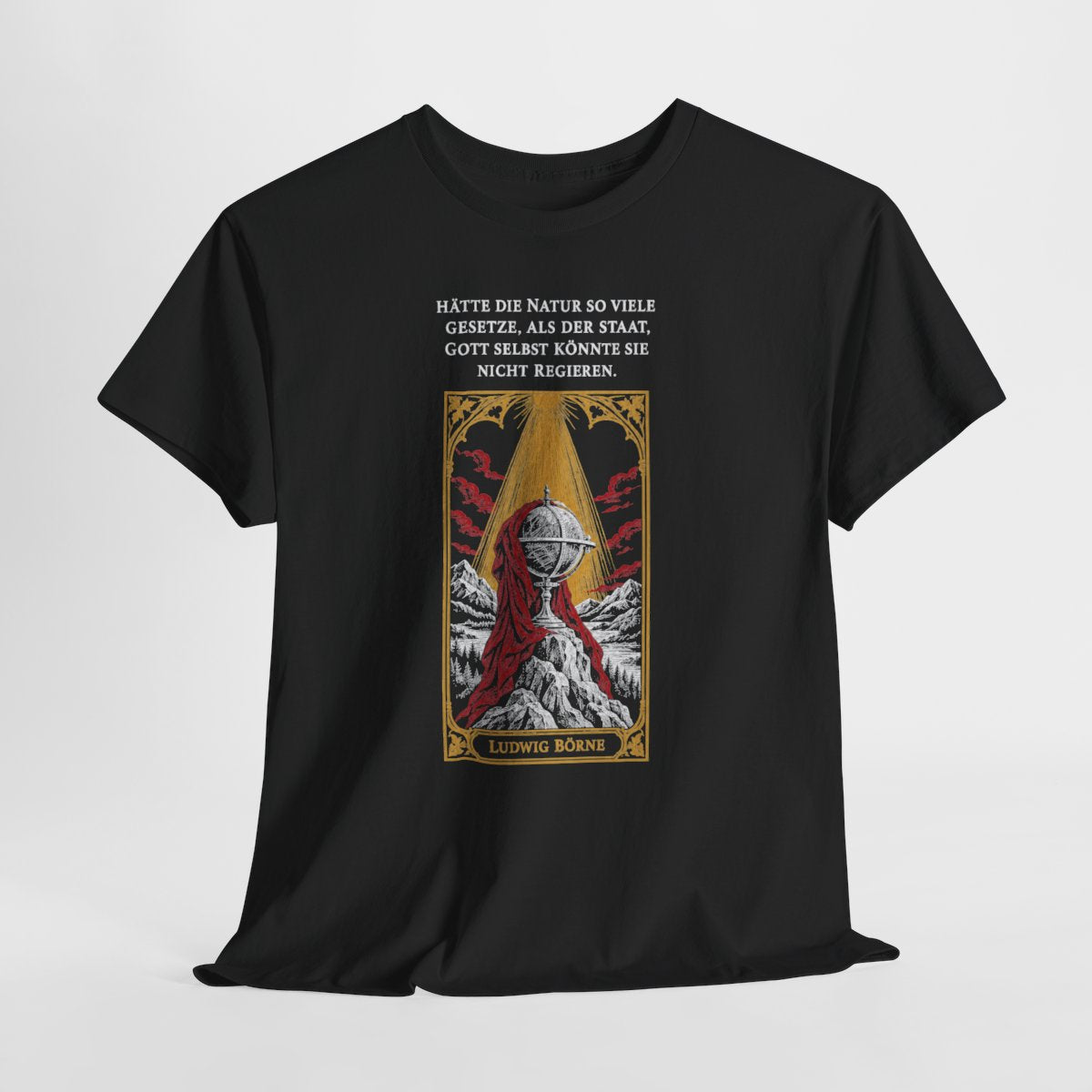 Unisex T-Shirt mit Zitat - Börne - Hätte die Natur so viele – hanging-1