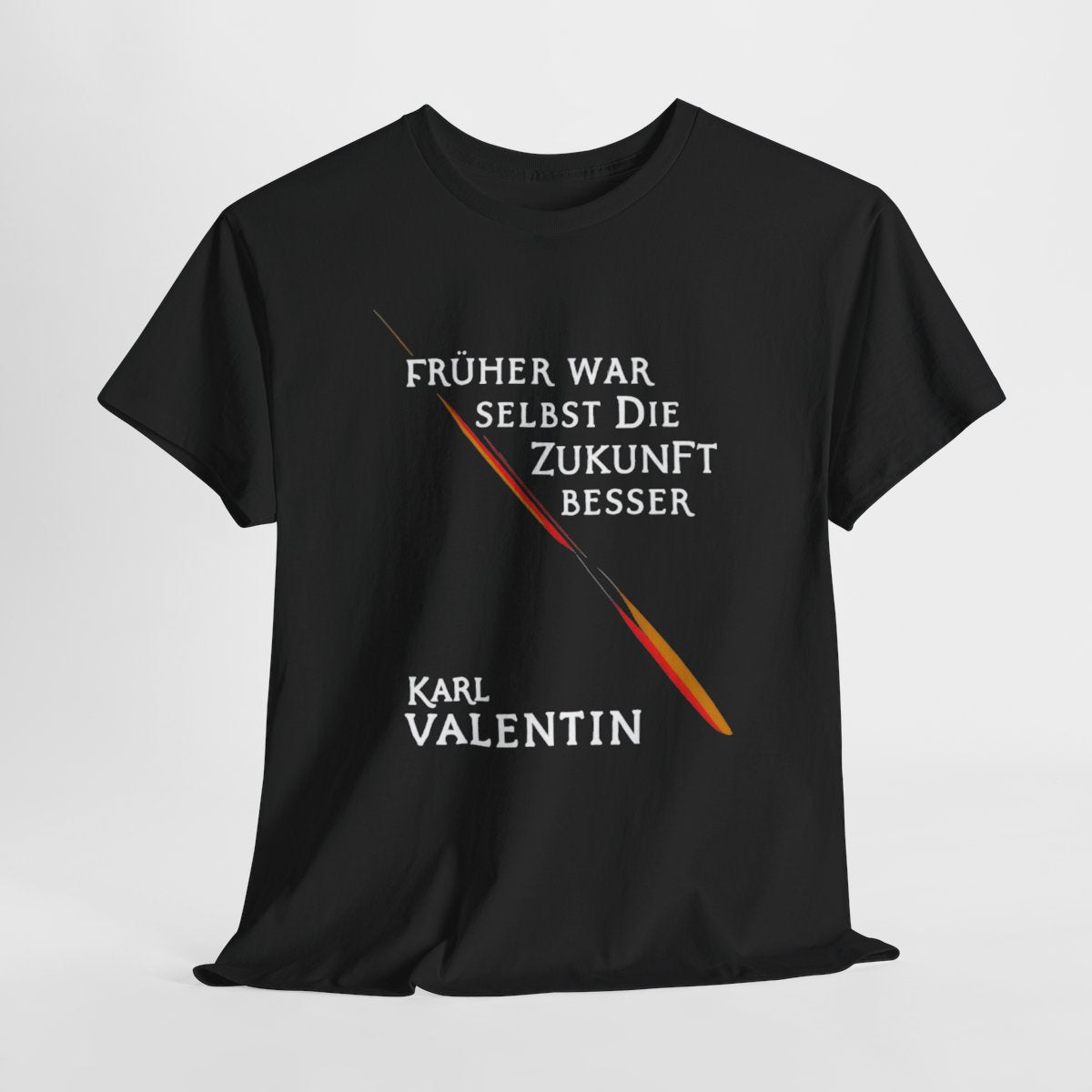 Unisex T-Shirt mit Zitat - Valentin - Früher war selbst die Zukunft besser – hanging-1