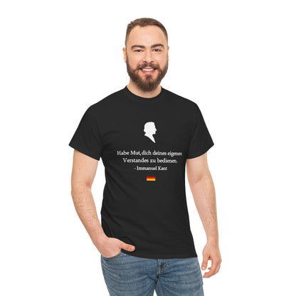 Unisex T-Shirt mit Zitat - Kant - Habe Mut Silhouette – person-3