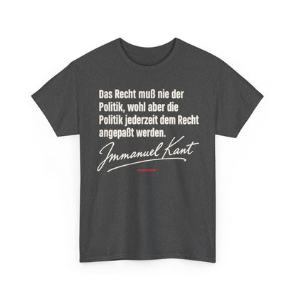 Unisex T-Shirt mit Zitat - Kant - Das Recht muß nie Signatur – front-2