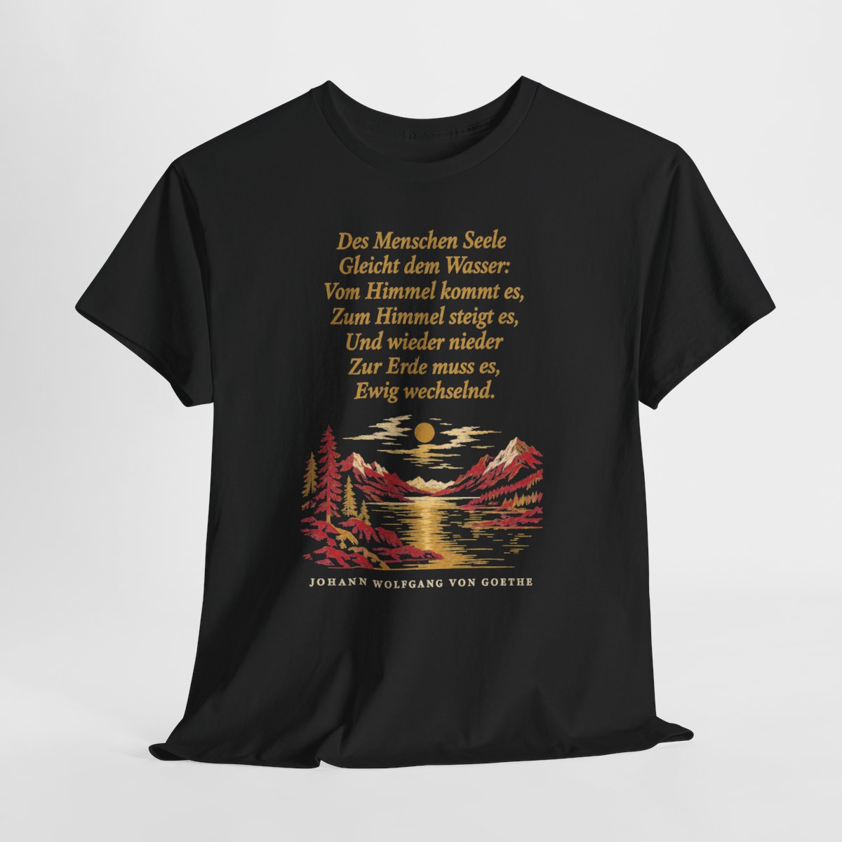 Unisex T-Shirt mit Zitat - Goethe - Des Menschen Seele – hanging-1