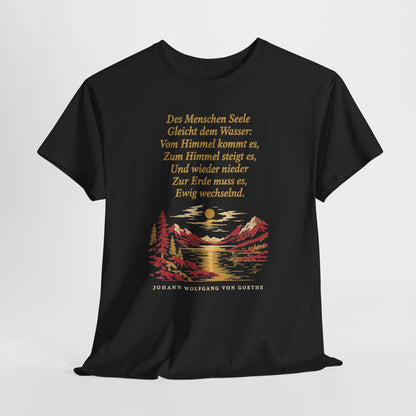 Unisex T-Shirt mit Zitat - Goethe - Des Menschen Seele – hanging-1