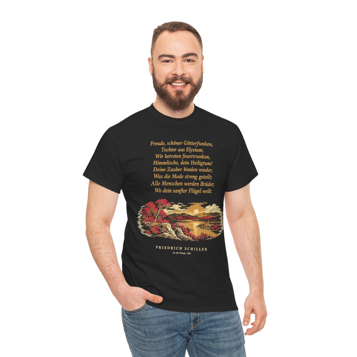 Unisex T-Shirt mit Zitat - Schiller - Freude, schöner Götterfunken – person-3