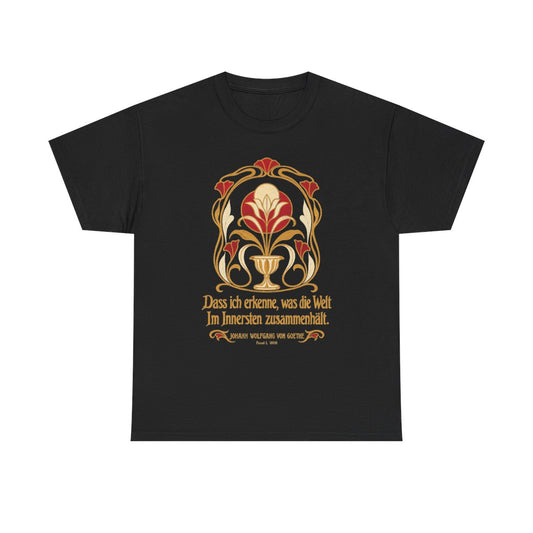 Unisex T-Shirt mit Zitat - Goethe - Dass ich erkenne, was die Welt – front