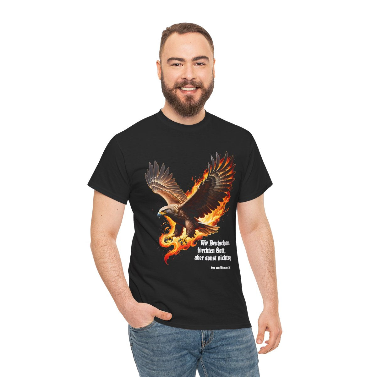 Unisex T-Shirt mit Zitat - Bismarck - Fürchten Gott sonst nichts – person-3
