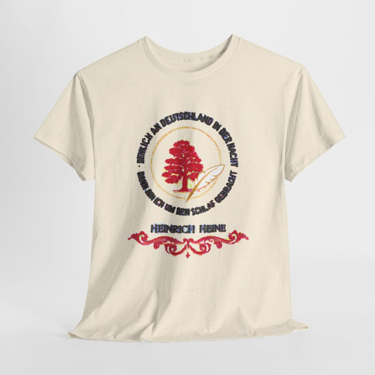 Unisex T-Shirt mit Zitat - Heine - Nachtgedanken Kreis – hanging-1