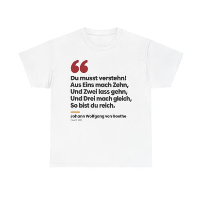 Unisex T-Shirt mit Zitat - Goethe - Du musst verstehn – front