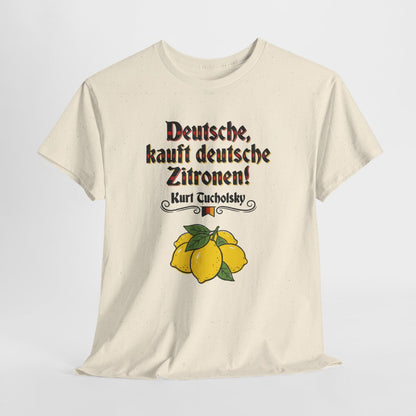 Unisex T-Shirt mit Zitat - Tucholsky - Deutsche Zitronen – hanging-1